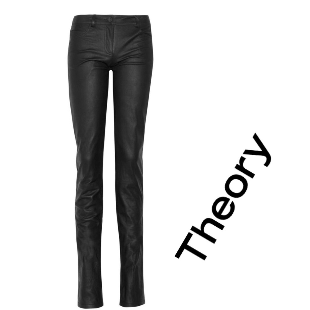 NWT Theory Black Leather Pants